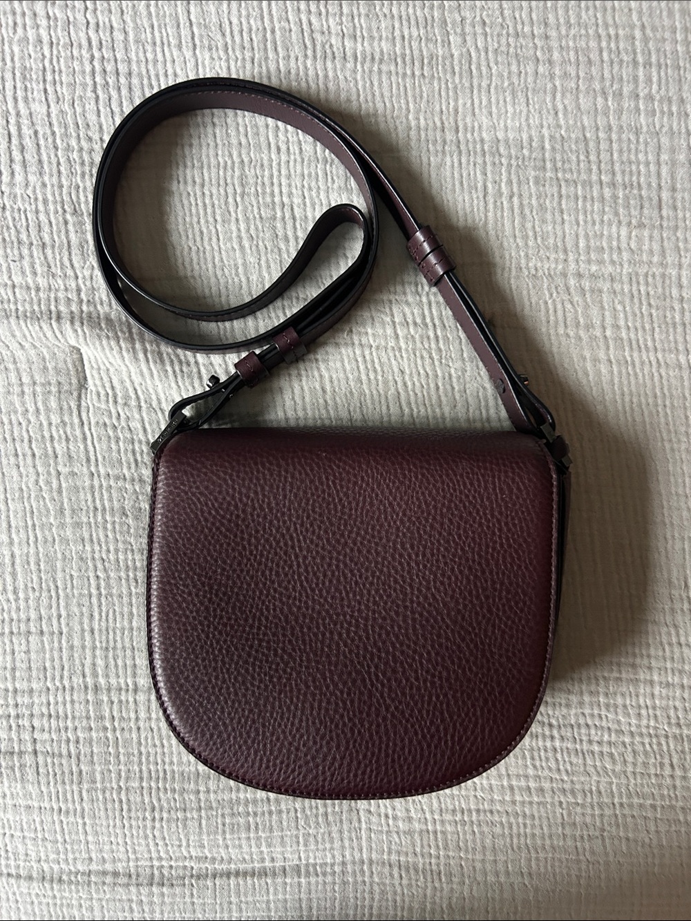 Mackage Pebbled Leather Crossbody Bag in Deep Wine
